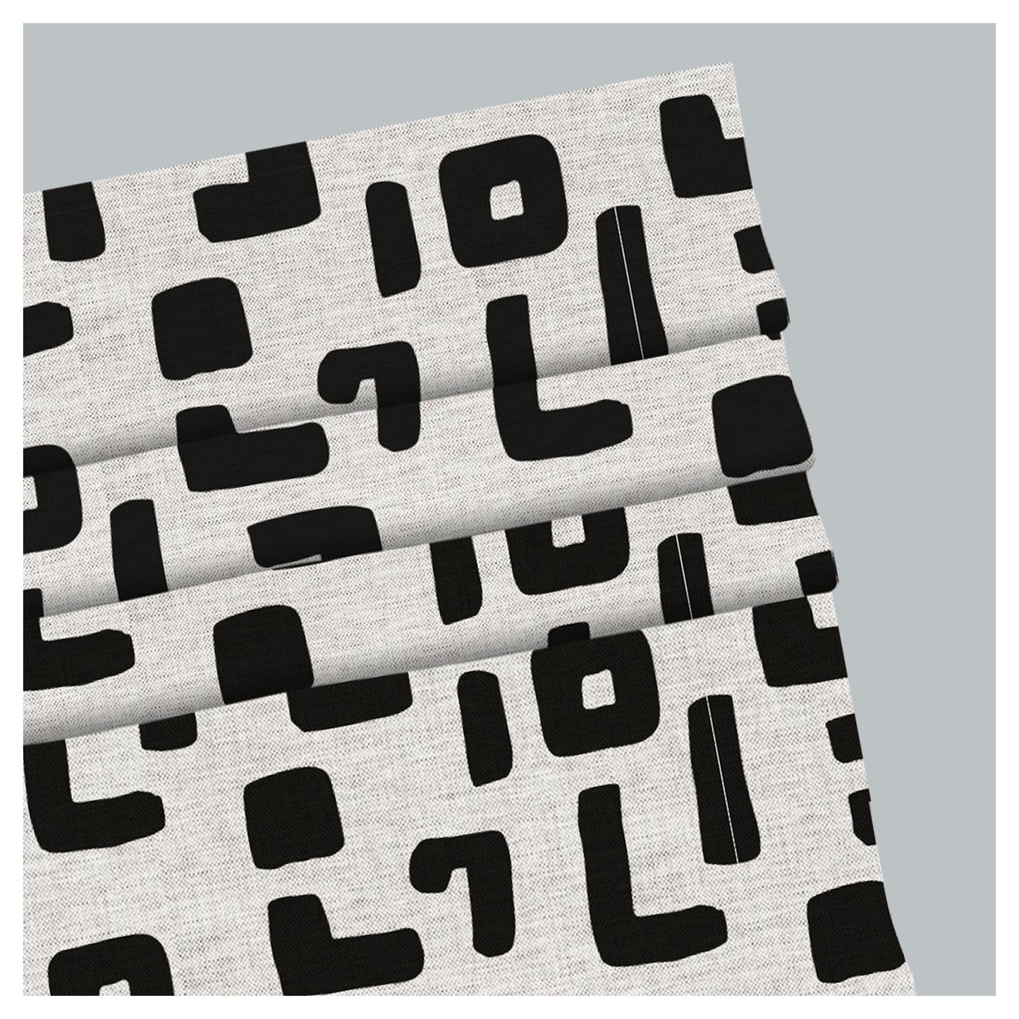 Black and White Monochrome Geometric Pattern Window Roman Shade