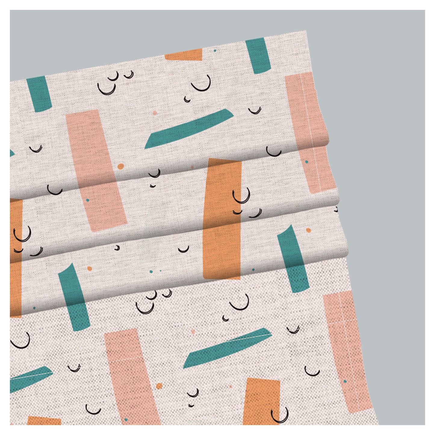Abstract Hand Drawn Pattern Print Roman Shade