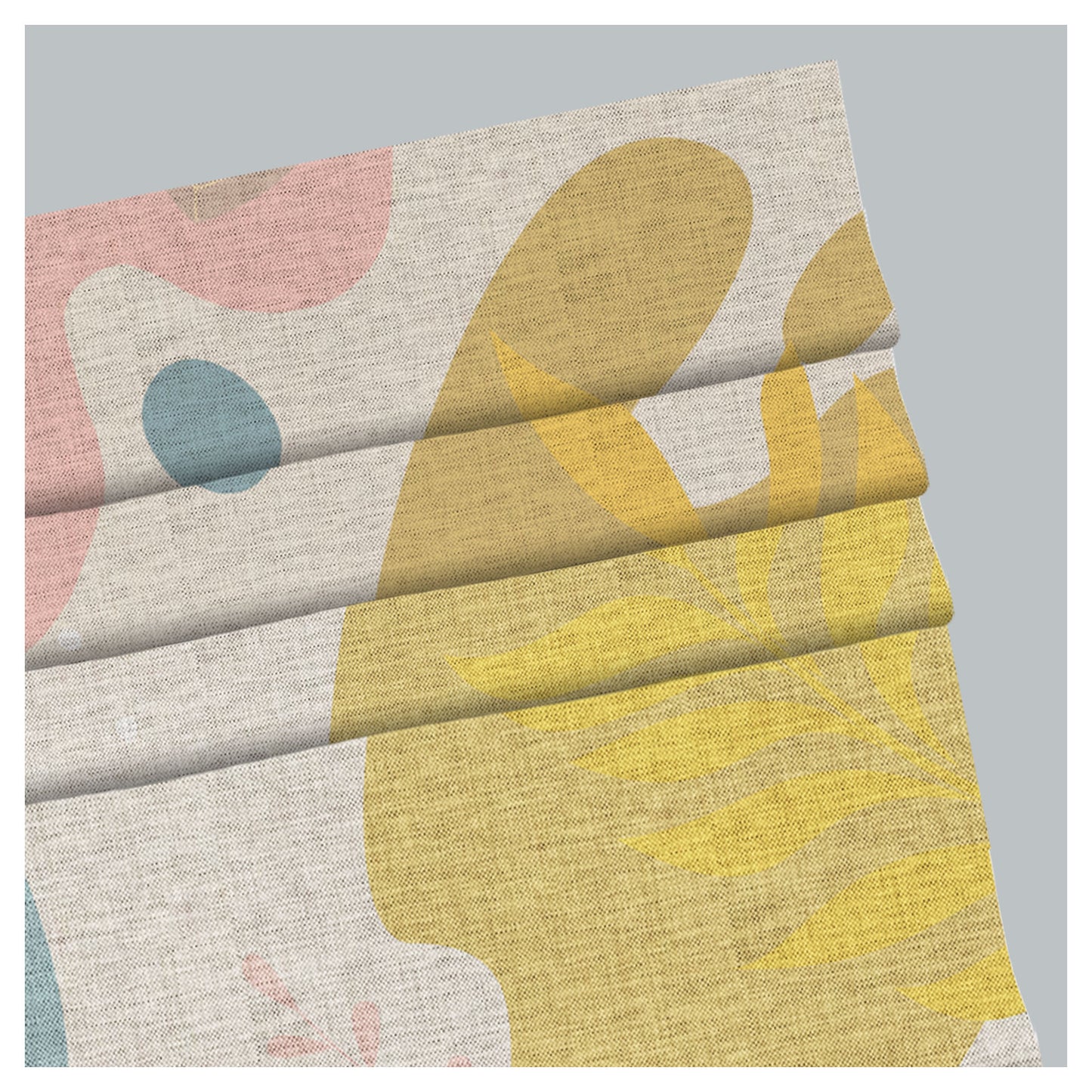 Pastel Boho Tropical Plants Natural Shapes Window Roman Shade