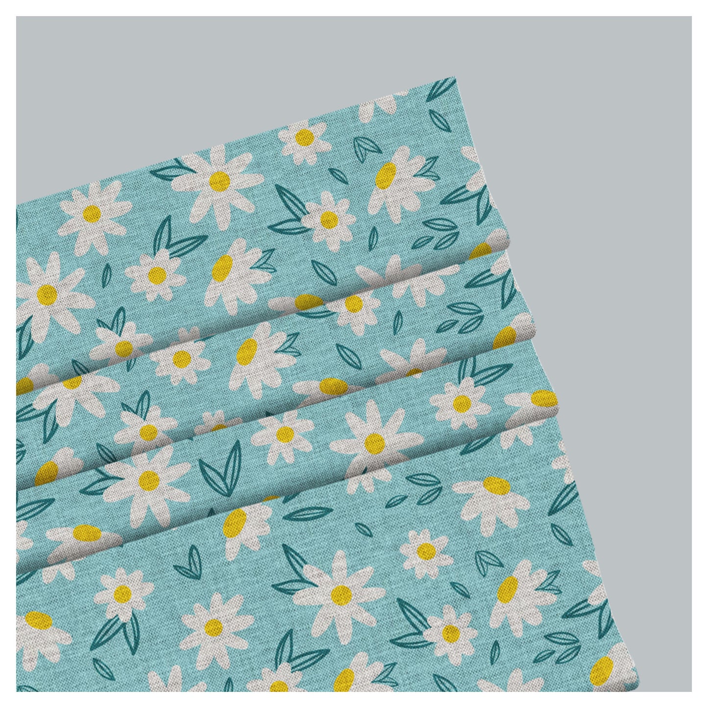 Little Daisy in Blue Window Roman Shade