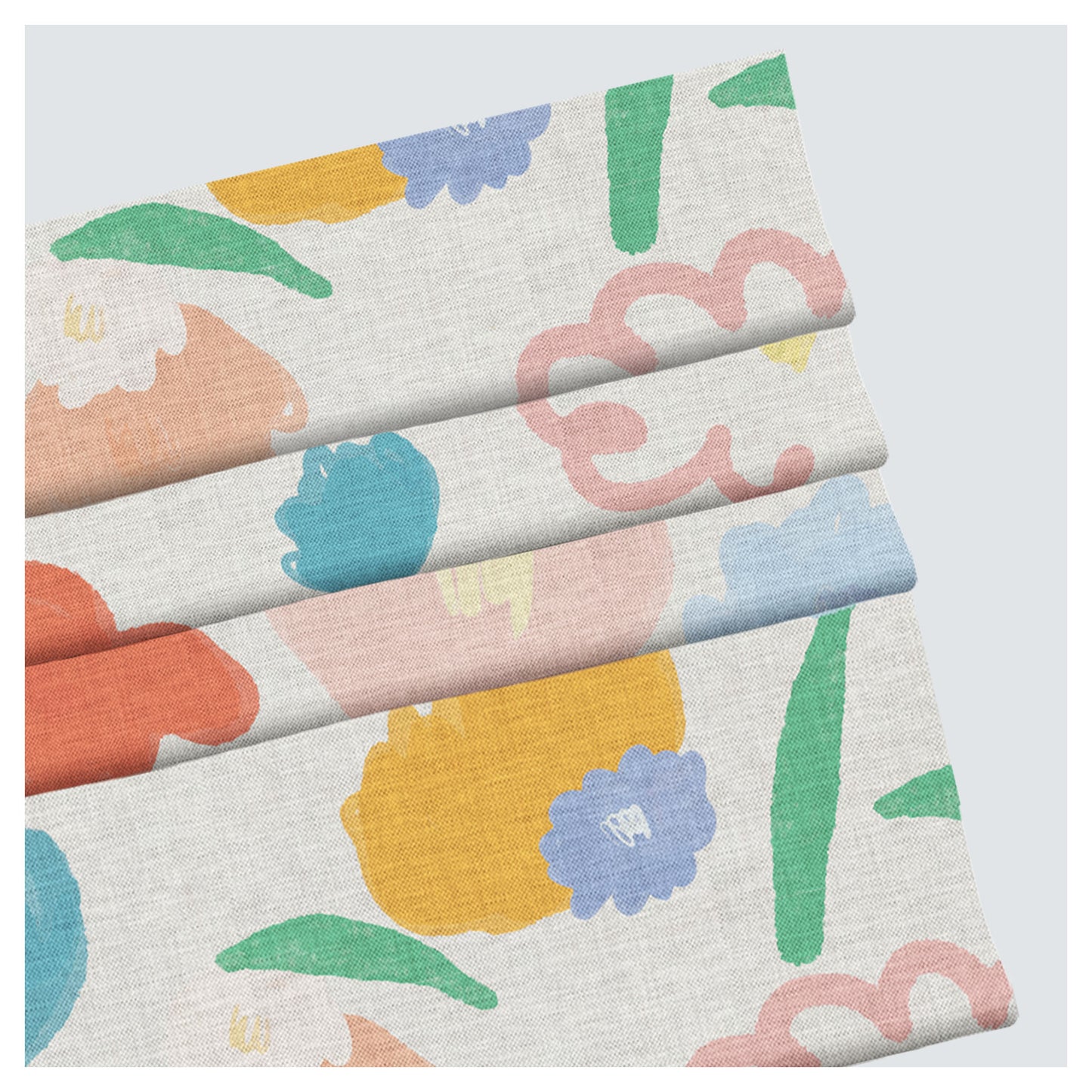 Hand Painted Pastel Cute Flower Petals Window Roman Shade
