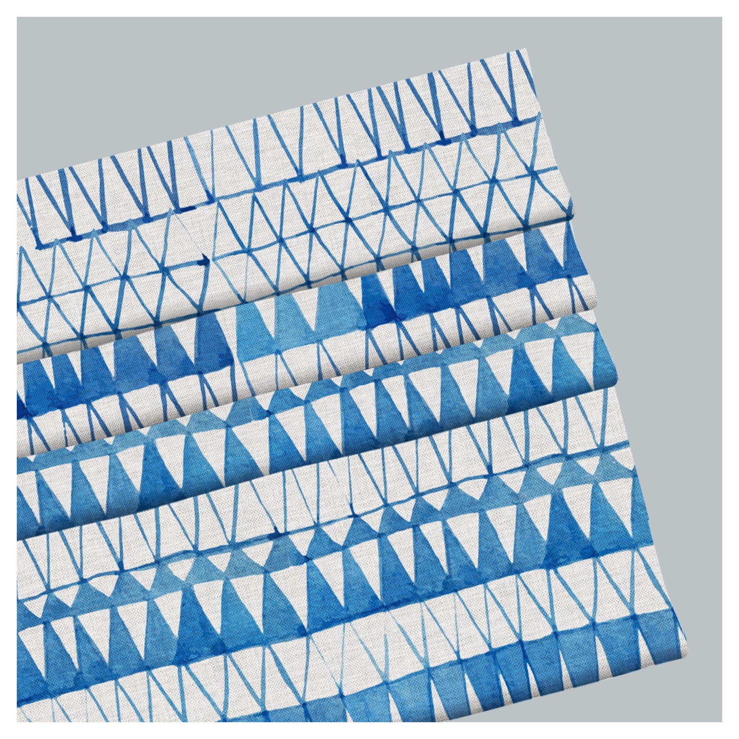 Blue Watercolor Geometry Window Roman Shade