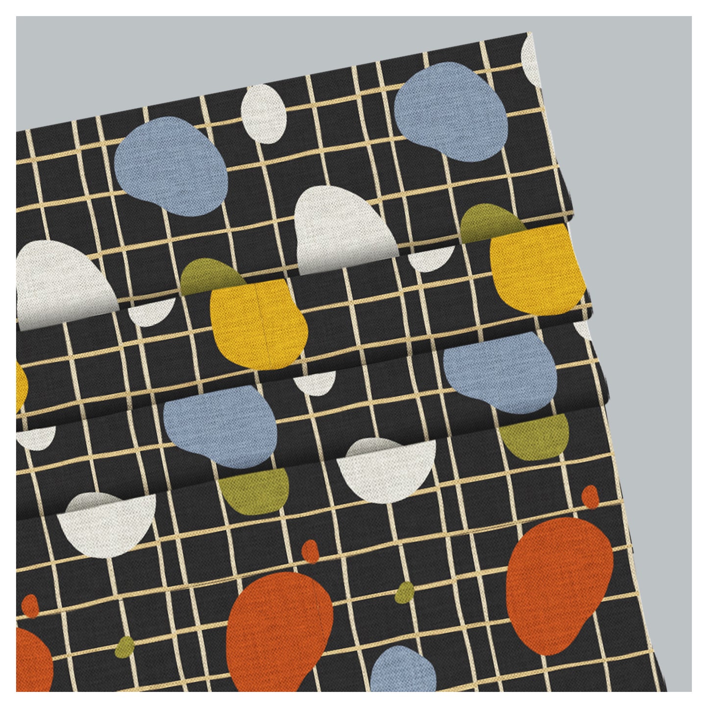 Hand Drawn Abstract Element Pattern Print Window Roman Shade