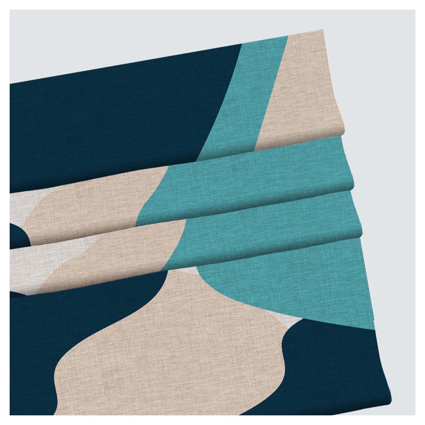 Abstract Blue Indigo Painting Navy Theme Linen Window Roman Shade