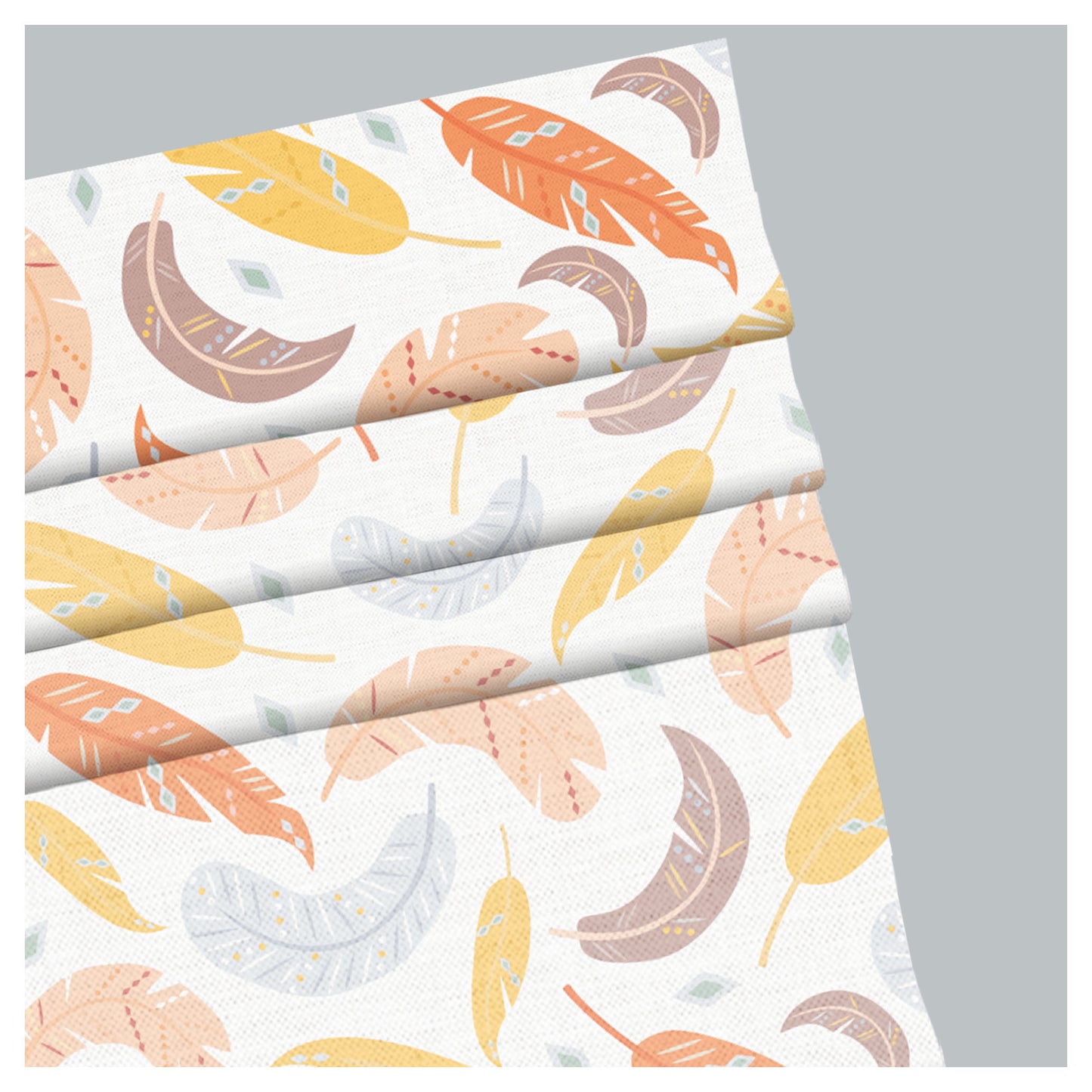 Colorful Feather Boho Theme Print Roman Shade