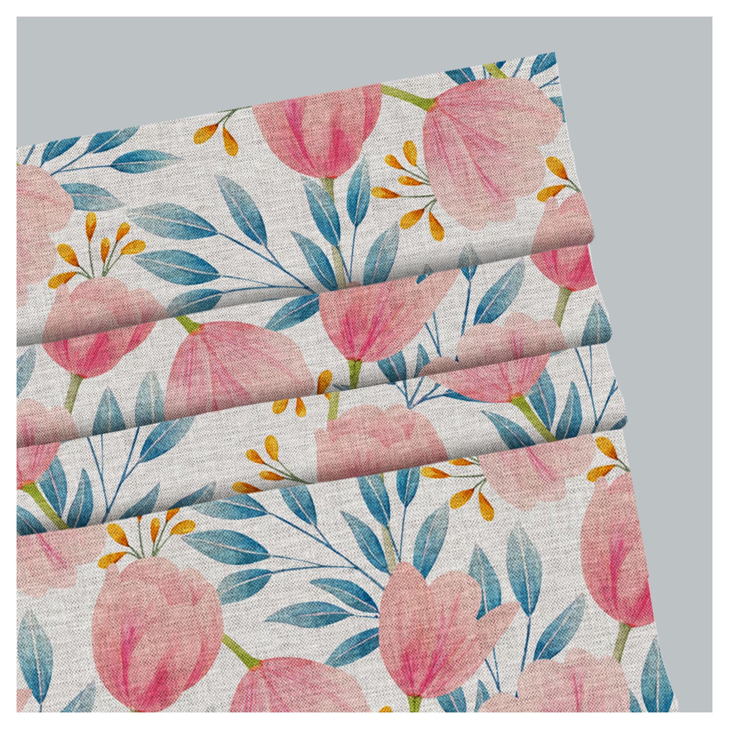 Watercolor Floral Pattern Print Window Roman Shade