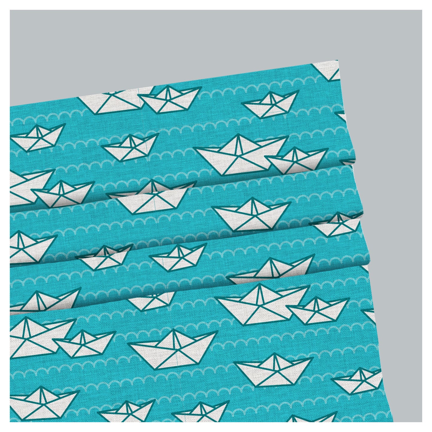 Paper Boat Nursery Kid Room Window Roman Shade
