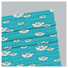 Load image into Gallery viewer, Paper Boat Nursery Kid Room Window Roman Shade

