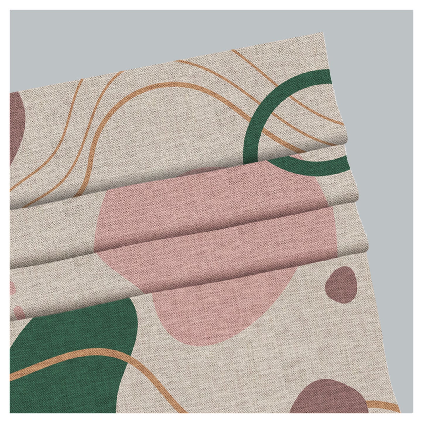 Neutral Minimalist Organic Shapes Window Roman Shade