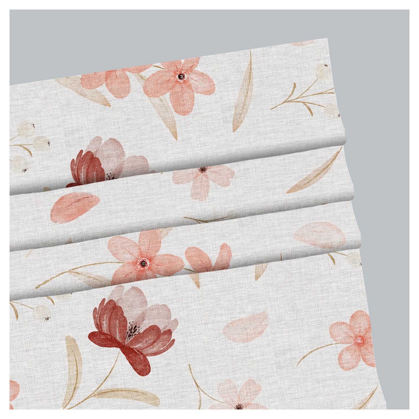 Watercolor Floral Pattern Print Window Roman Shade