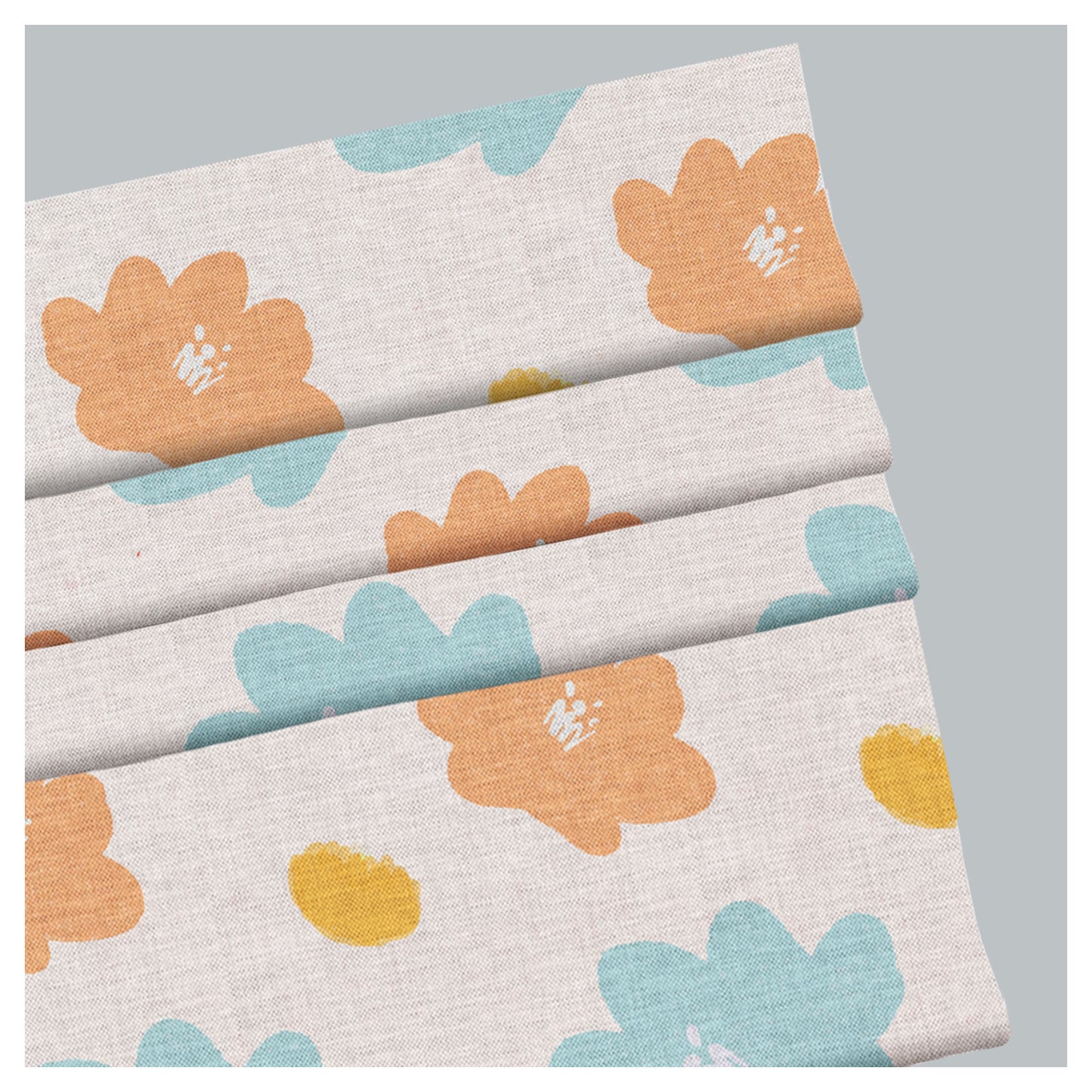 Hand Drawn Flowers Pattern Print Window Roman Shade