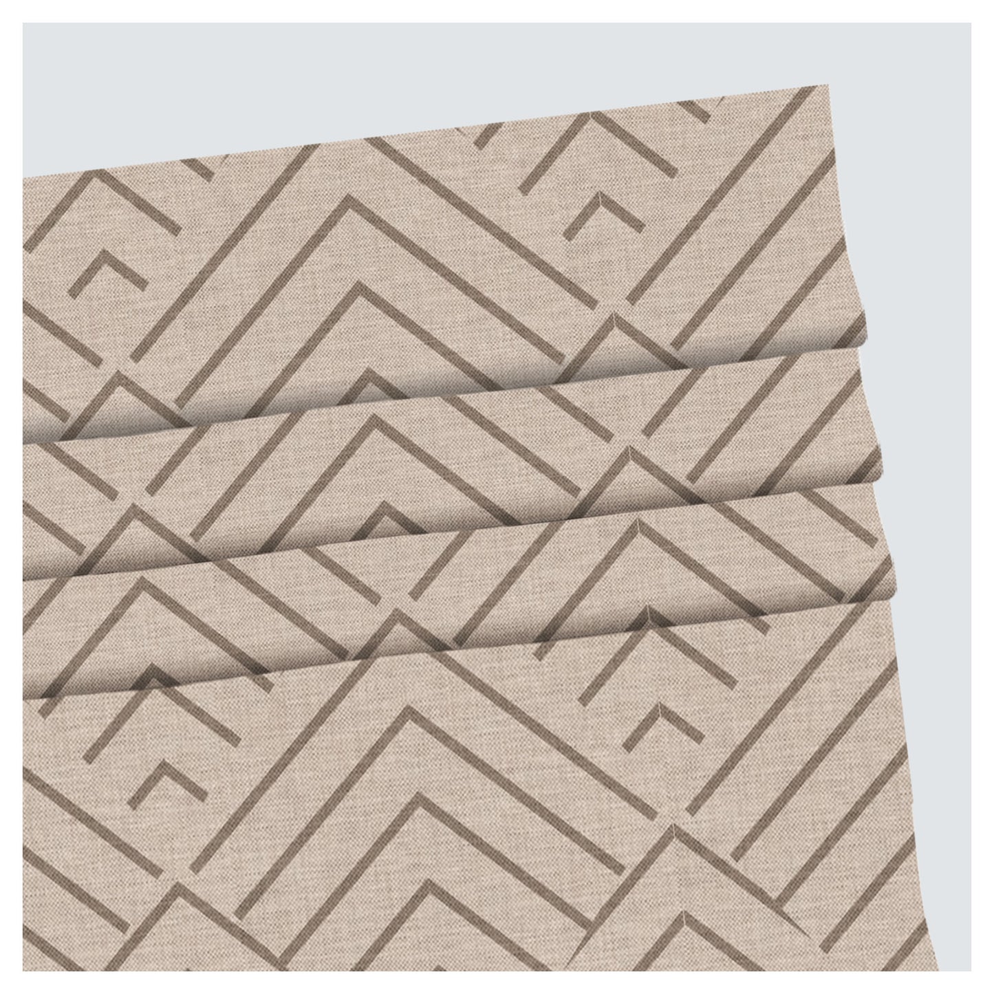 Contemporary Geometric in Khaki Window Roman Shade