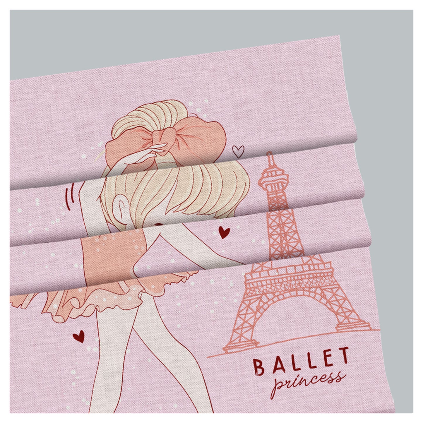 Ballerina in Eiffel Tower Nursery Window Roman Shade