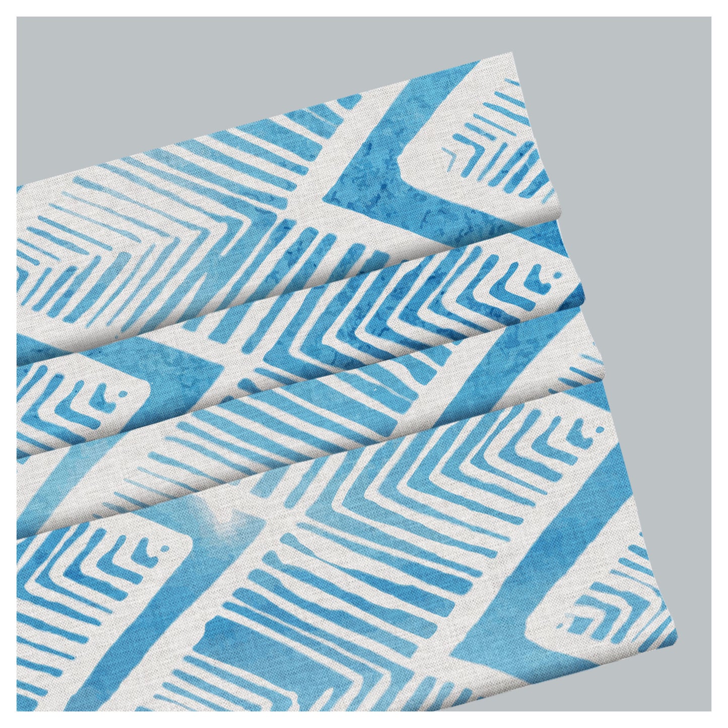 Blue Watercolor Geometry Window Roman Shade