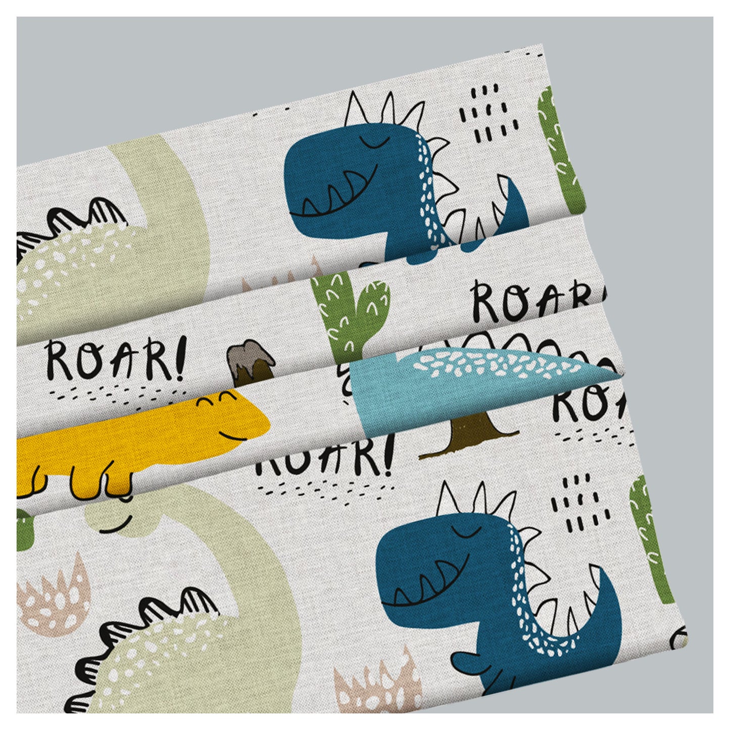 Dinosaur Nursery Pattern Print Window Roman Shade