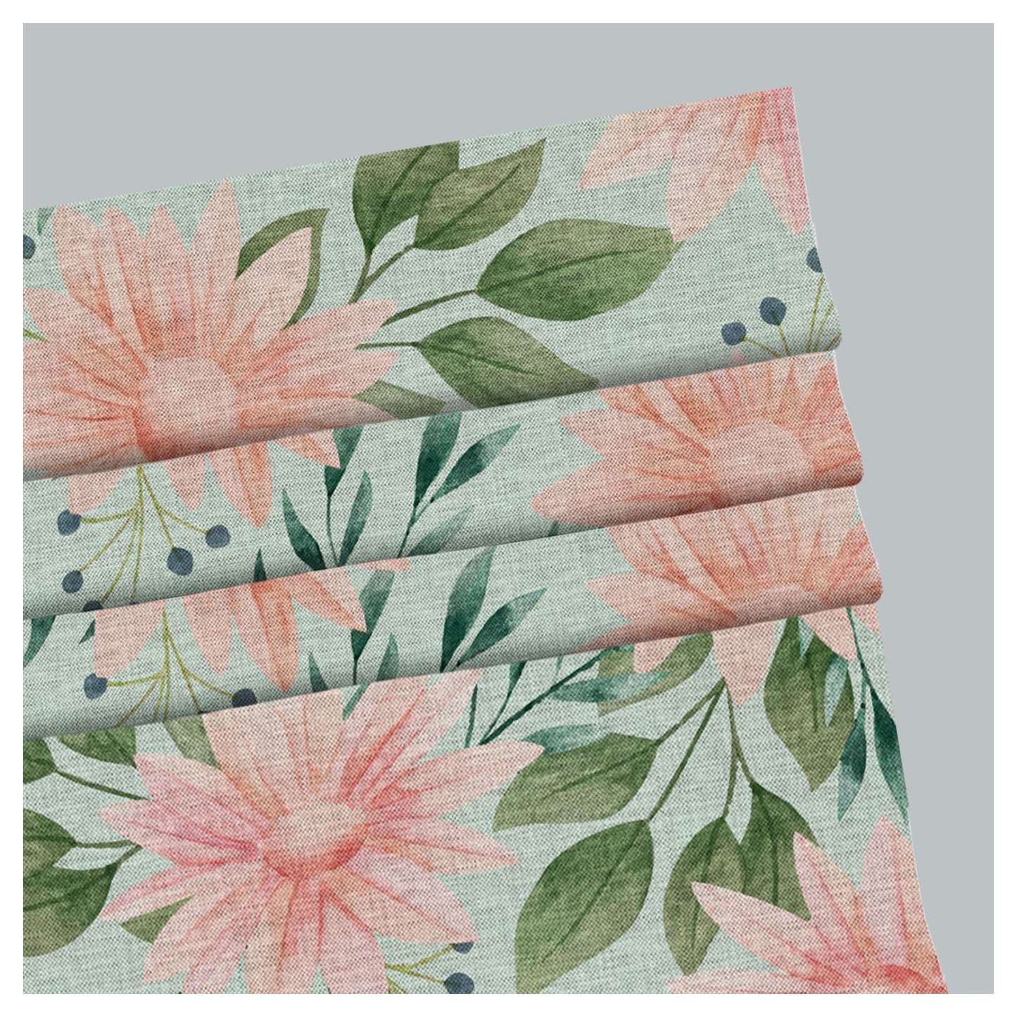 Watercolor Floral Pattern Print Window Roman Shade