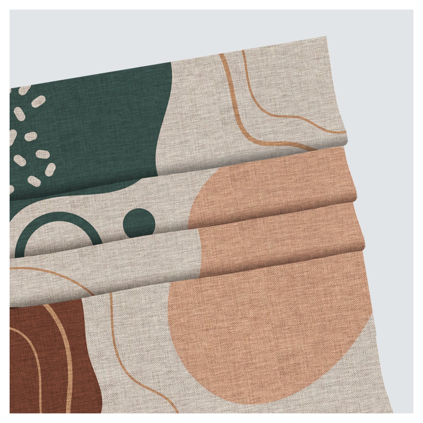 Midcentury Boho Organic Shapes Window Roman Shade