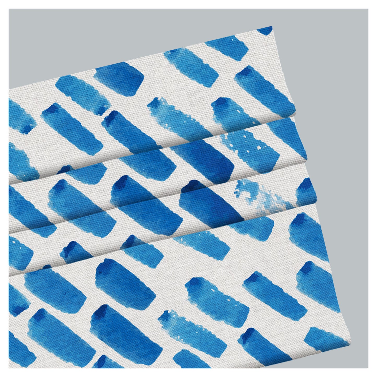 Blue Watercolor Brush Paints Window Roman Shade