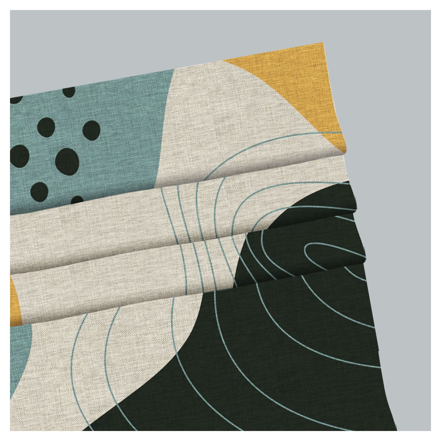 Boho Midcentury Organic Shapes Window Roman Shade