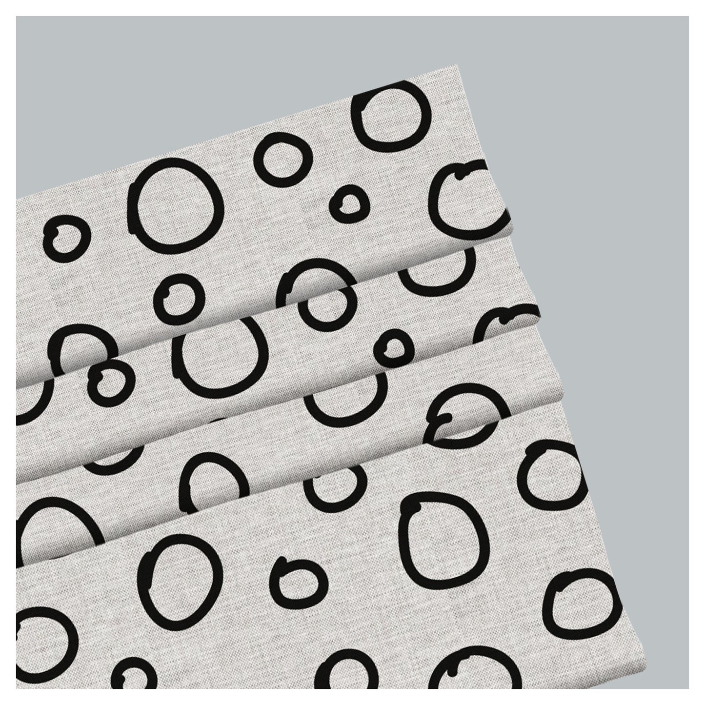 Hand Drawn Doodle Circle Borders Scandinavian Window Roman Shade