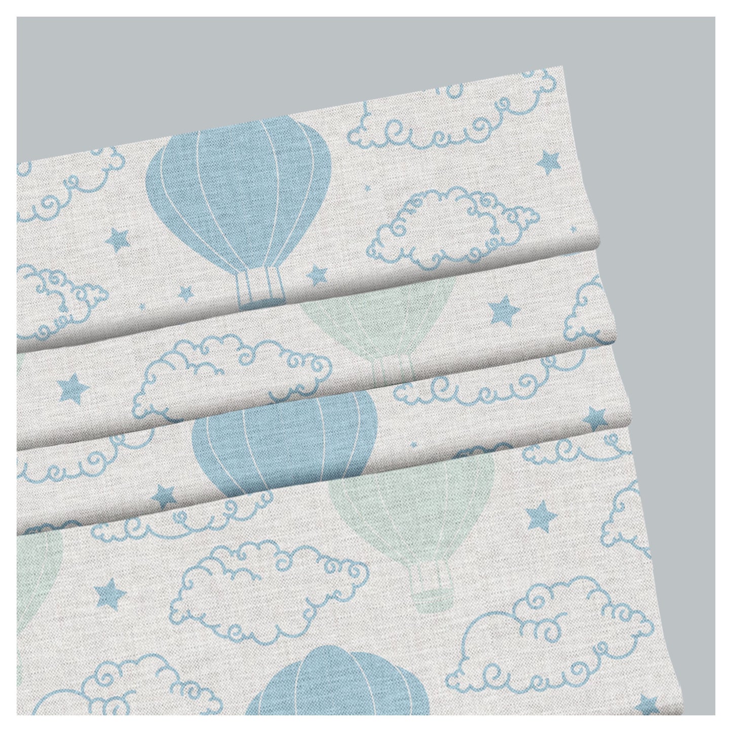 Hot Air Balloon Nursery Pattern Print Window Roman Shade