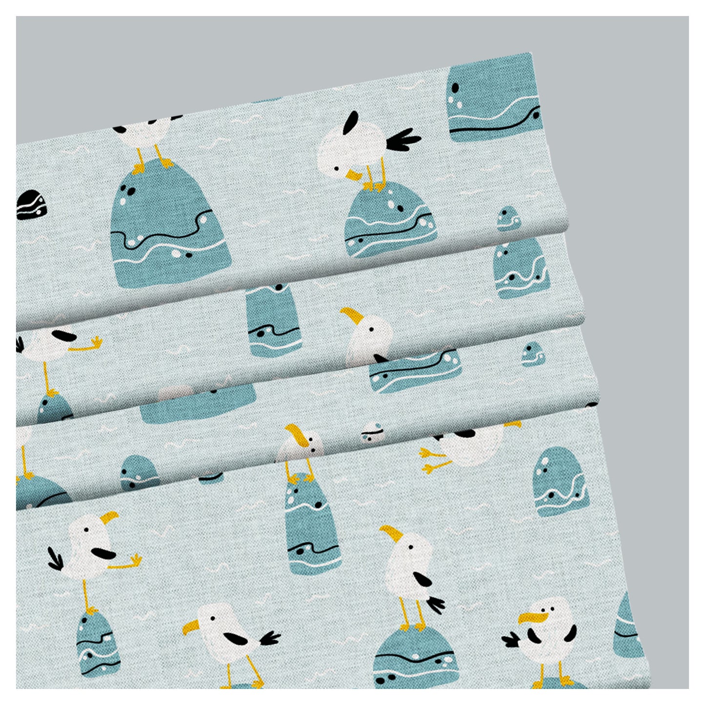 Seagulls Seamless Scandinavian Pattern Print Window Roman Shade
