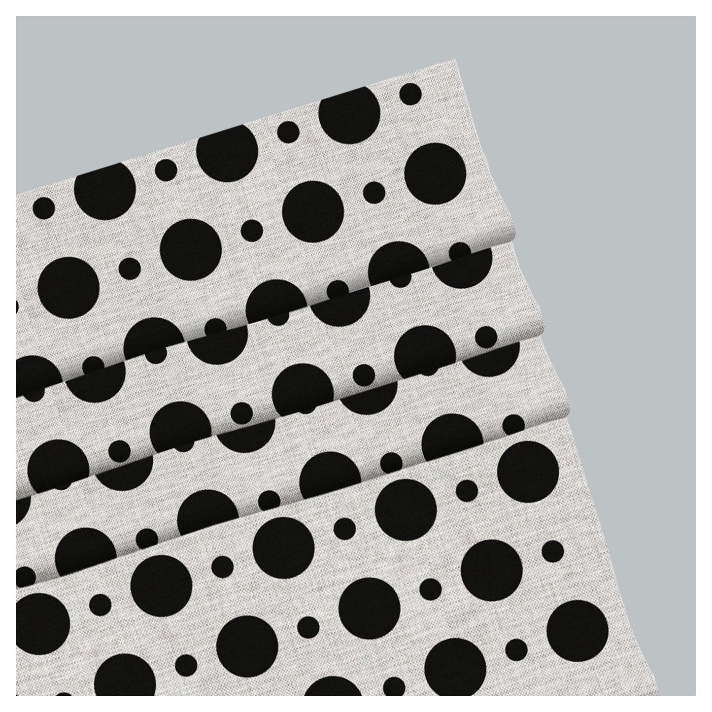 Black and White Circle Pattern Window Roman Shade