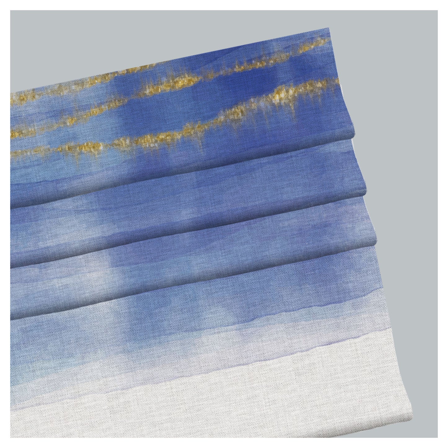 Blue Half Part Watercolor Window Roman Shade