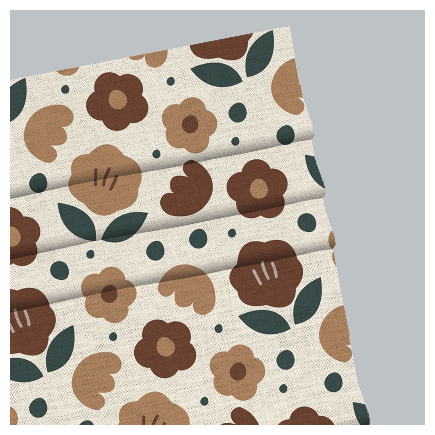 Old School Flower Print Roman Shade