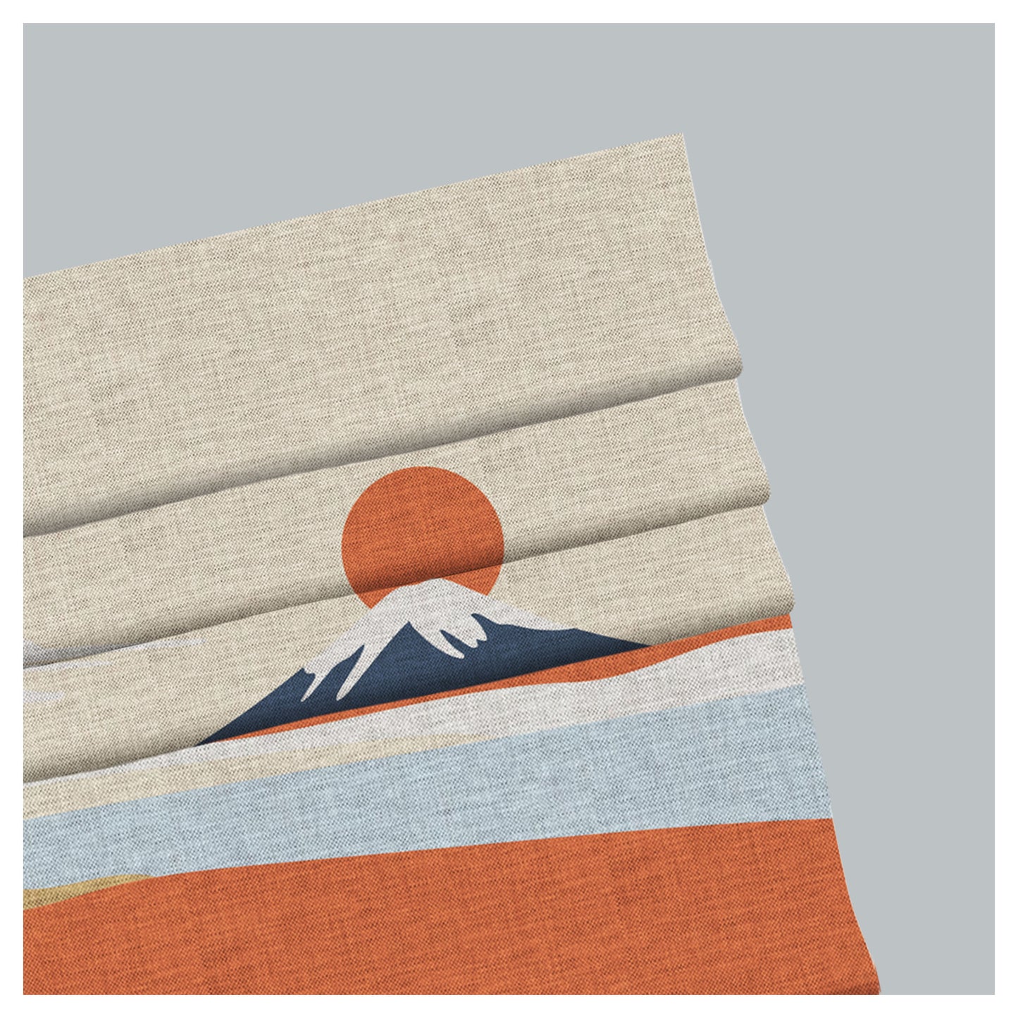 Japanese Fuji Mountain Print Window Roman Shade
