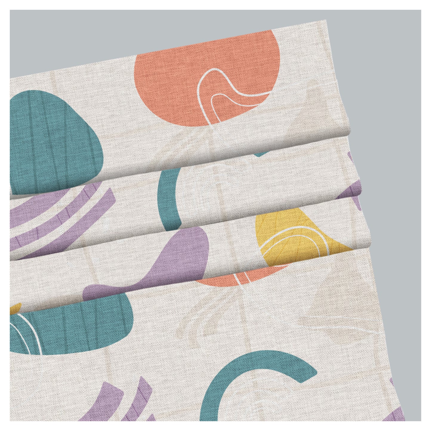 Organic Flat Abstract Pattern Print Window Roman Shade