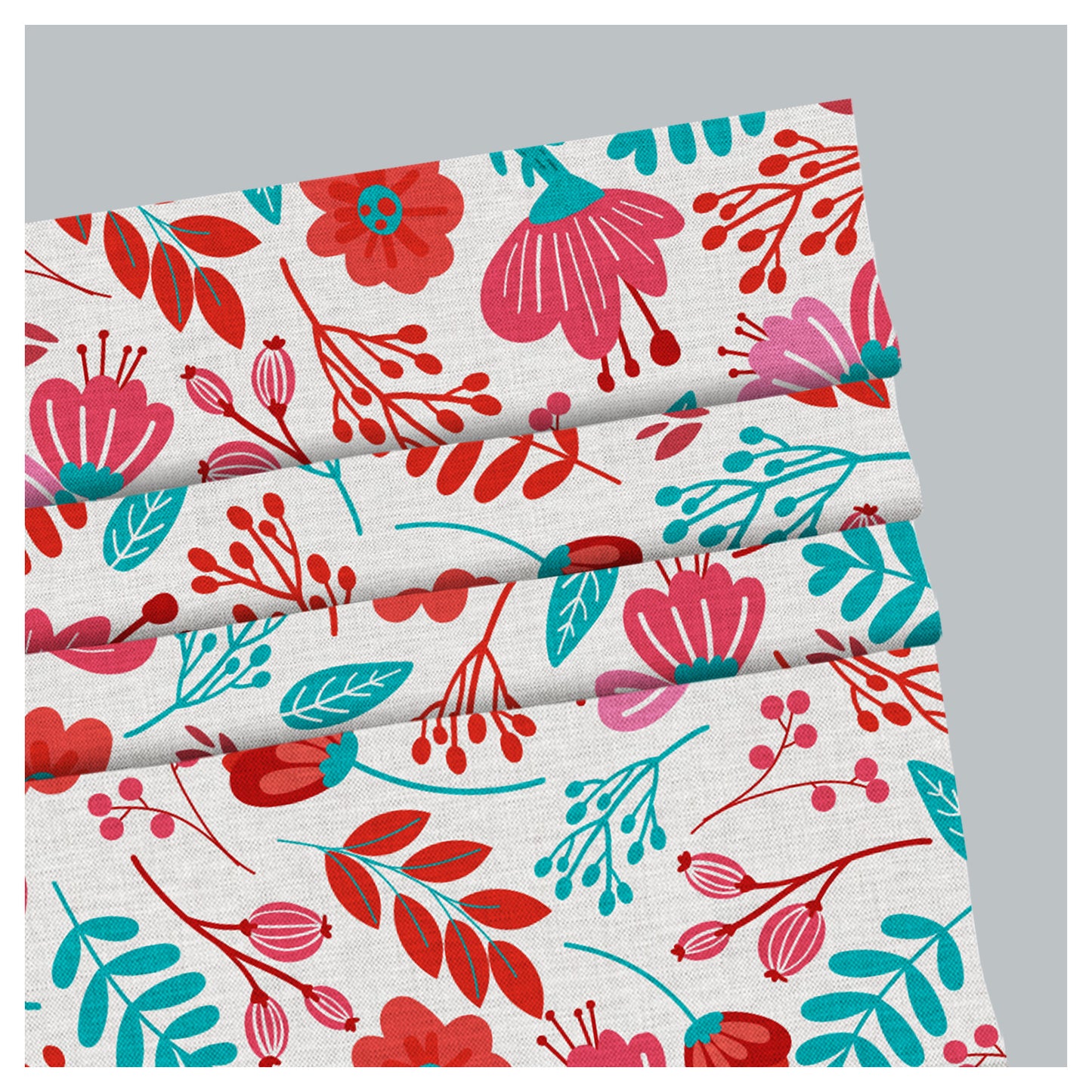Hand Drawn Floral Pattern Print Window Roman Shade