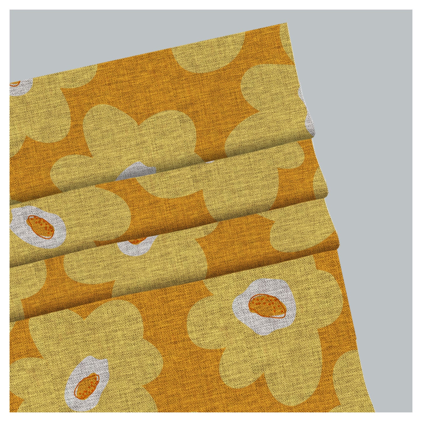 Yellow Flora Pattern Print Window Roman Shade
