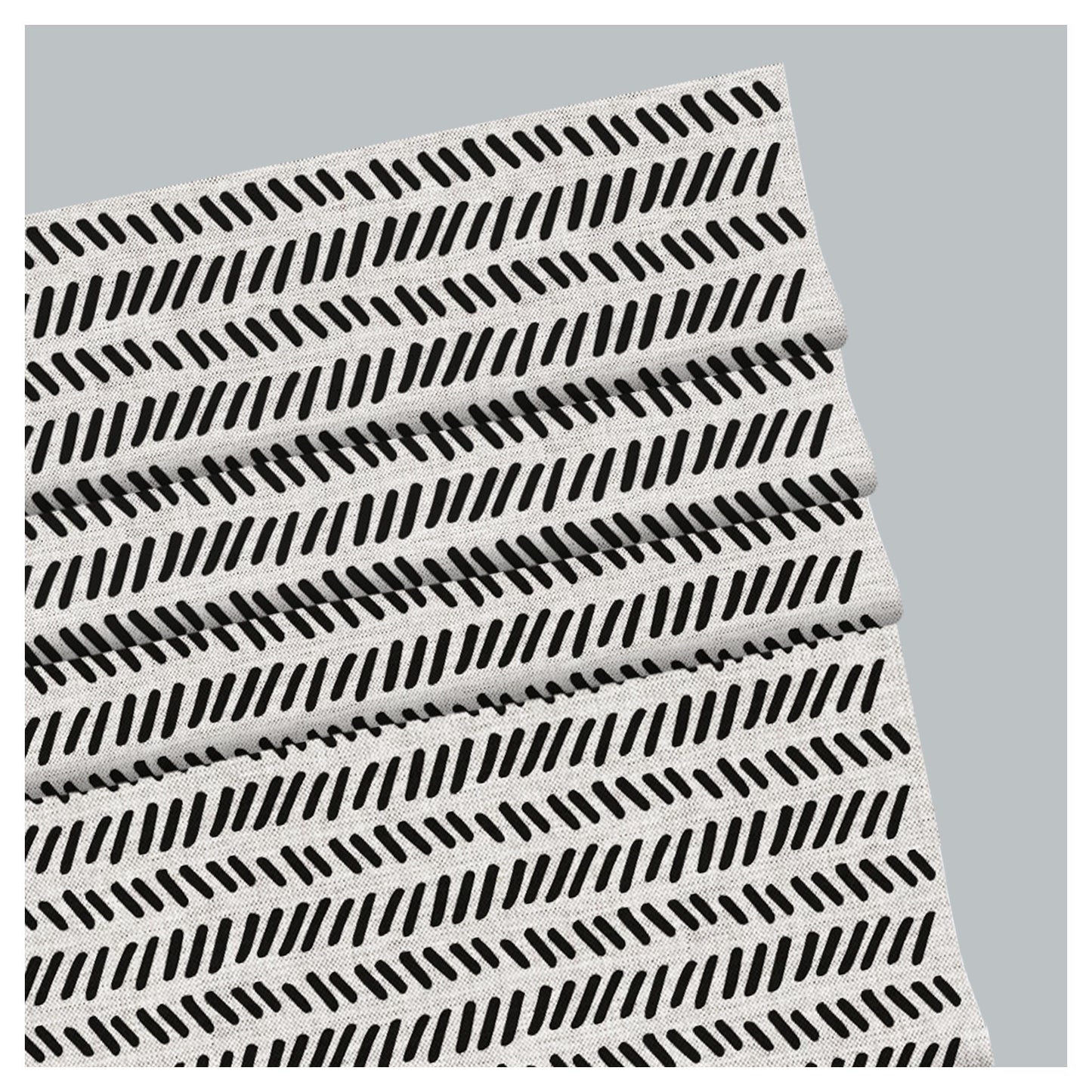 Black and White Monochrome Striped Doodle Spots Window Roman Shade