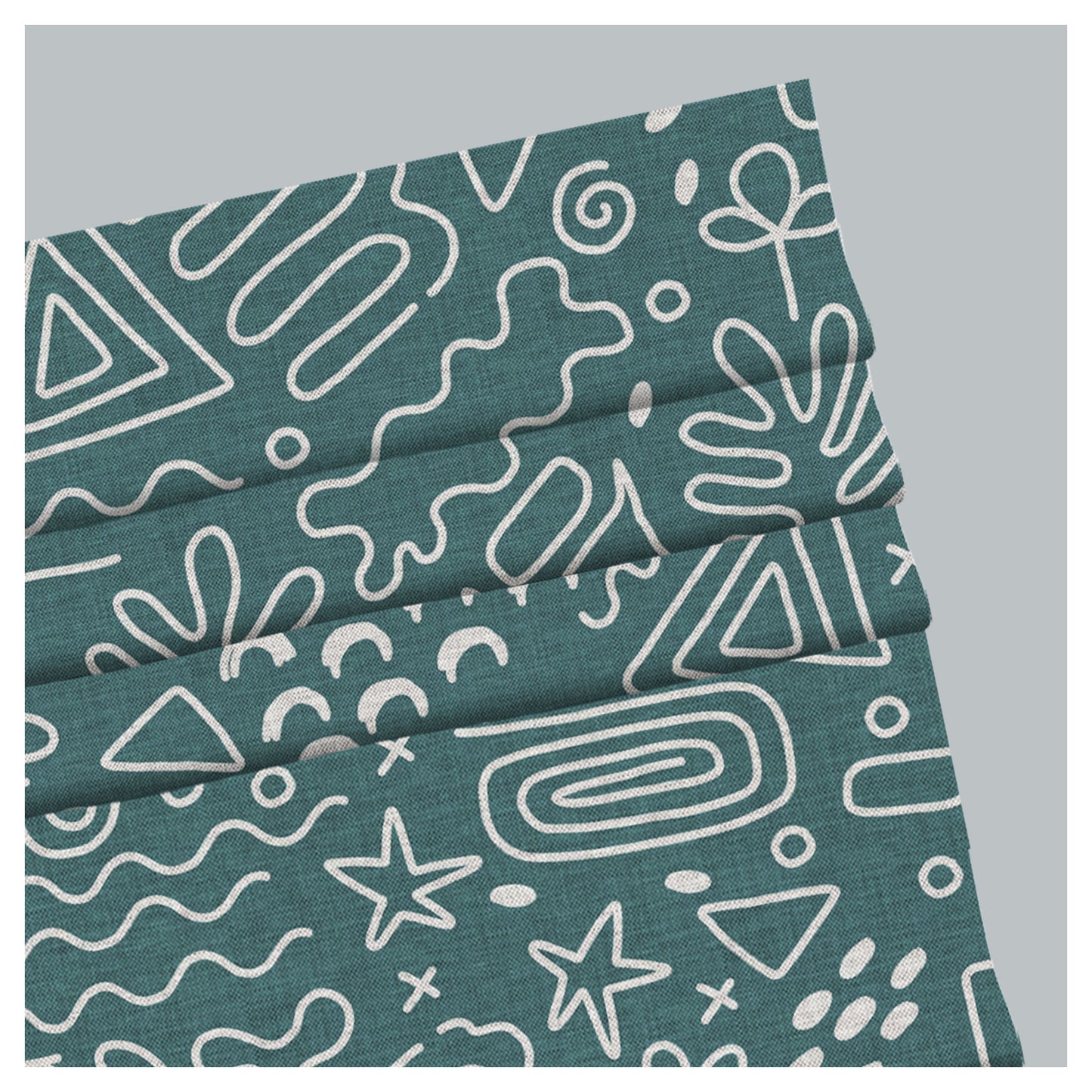 Hand Drawn Abstract Element Pattern Print Window Roman Shade