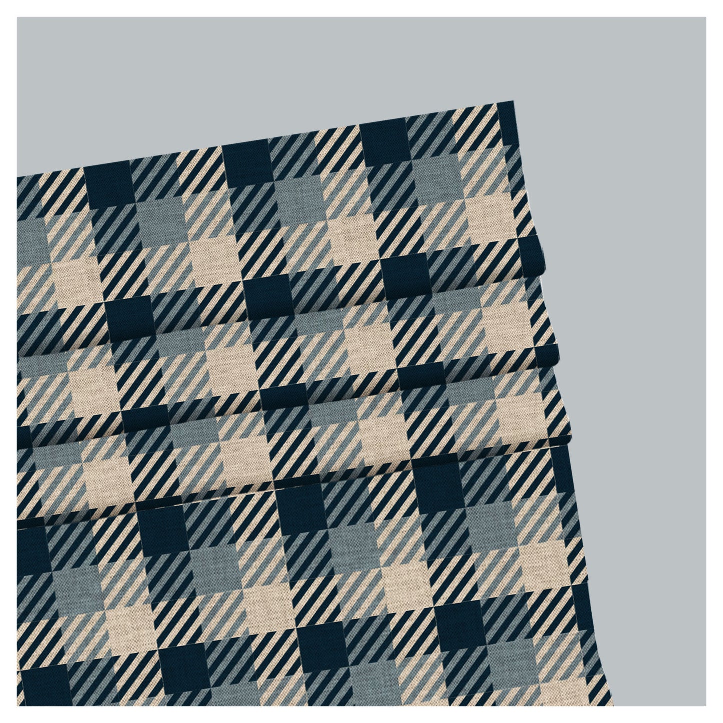 Elegant Tartan Pattern Print Window Roman Shade