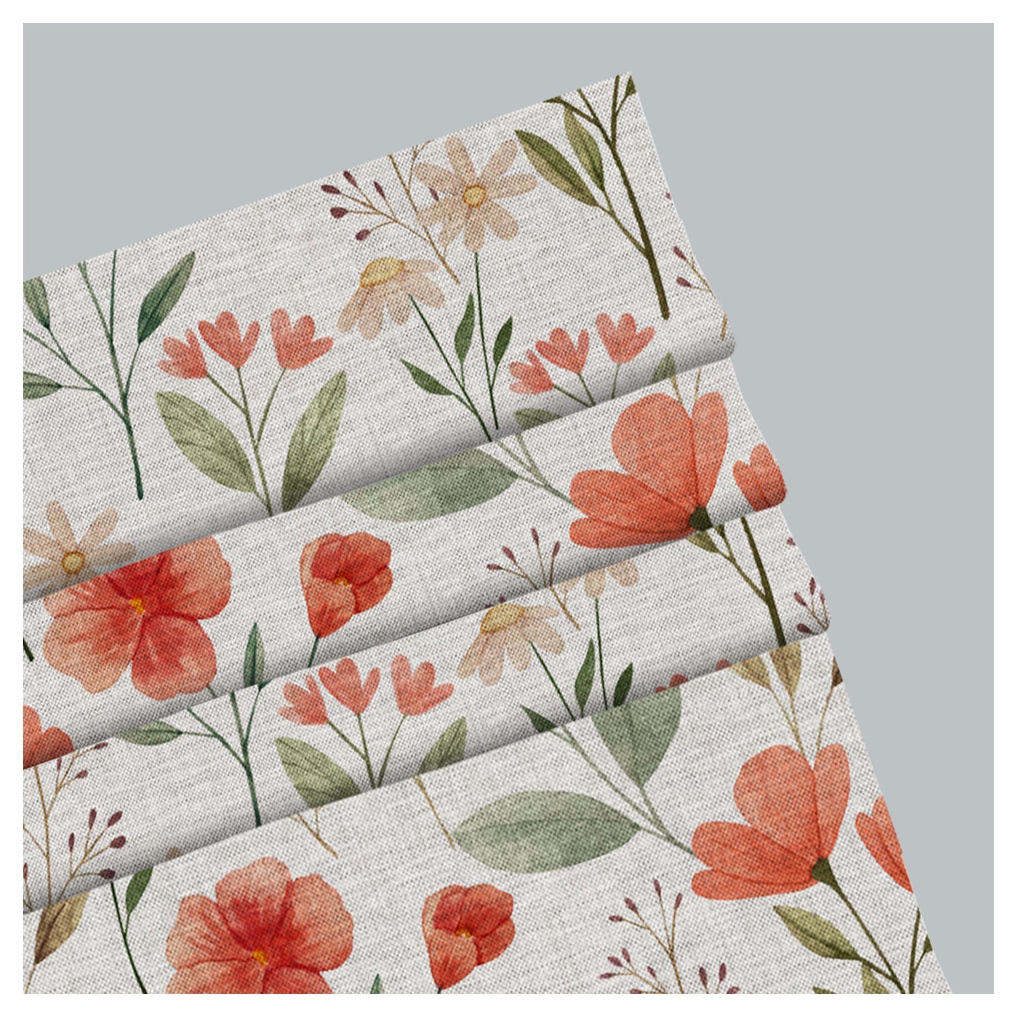 Hand Painted Watercolor Botanical Pattern Print Window Roman Shade