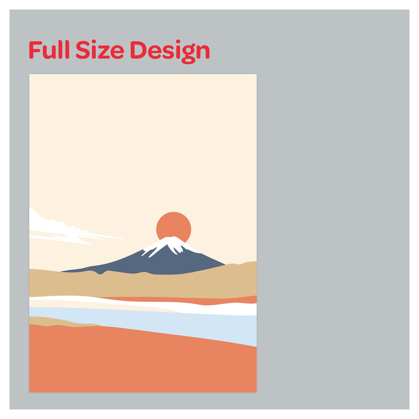 Japanese Fuji Mountain Print Window Roman Shade