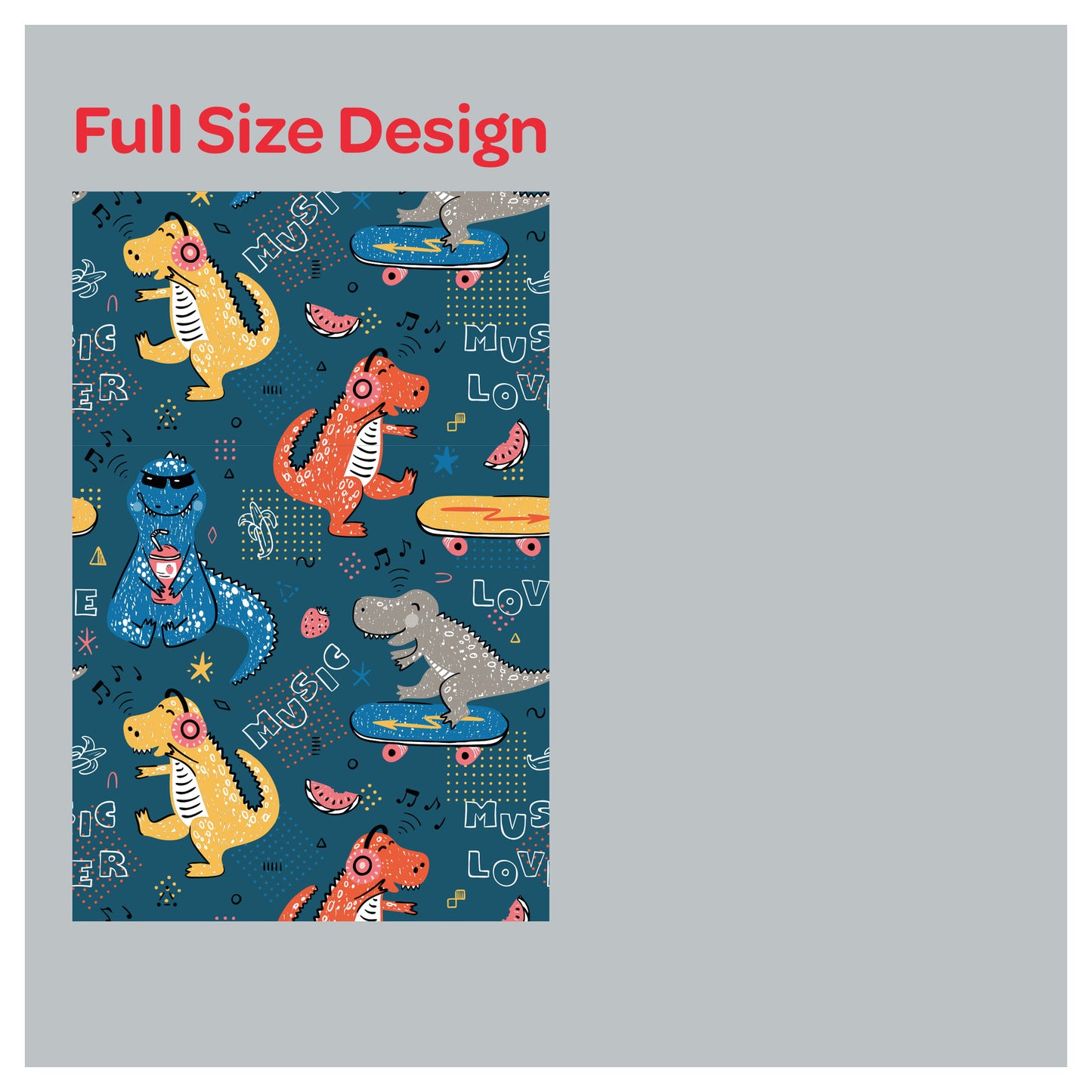 Dinosaur Nursery Pattern Print Window Roman Shade