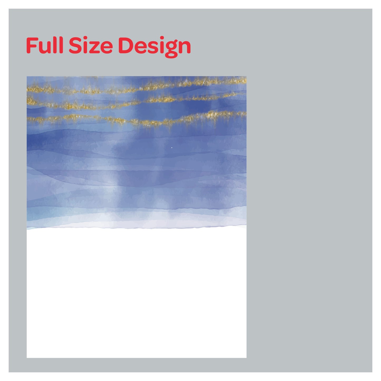 Blue Half Part Watercolor Window Roman Shade