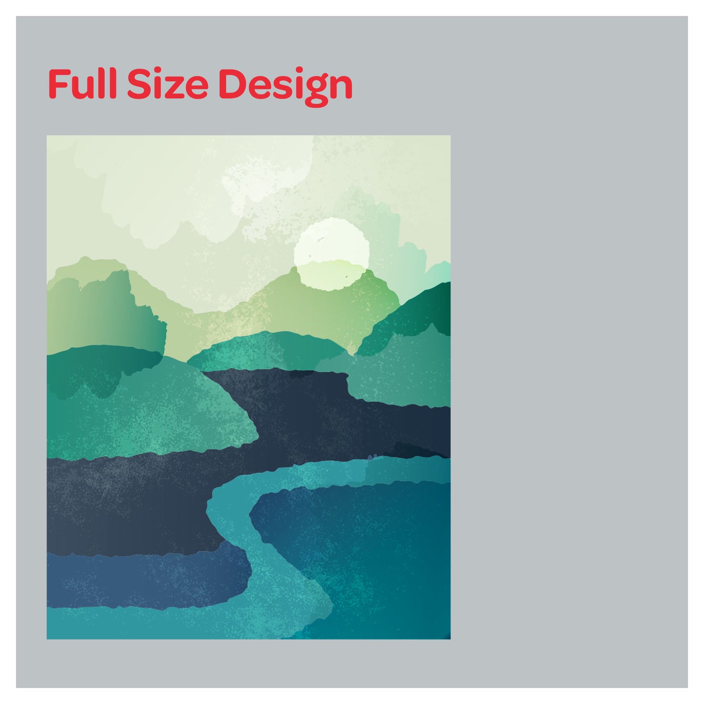 Watercolor Abstract Mountain and Lake Window Roman Shade