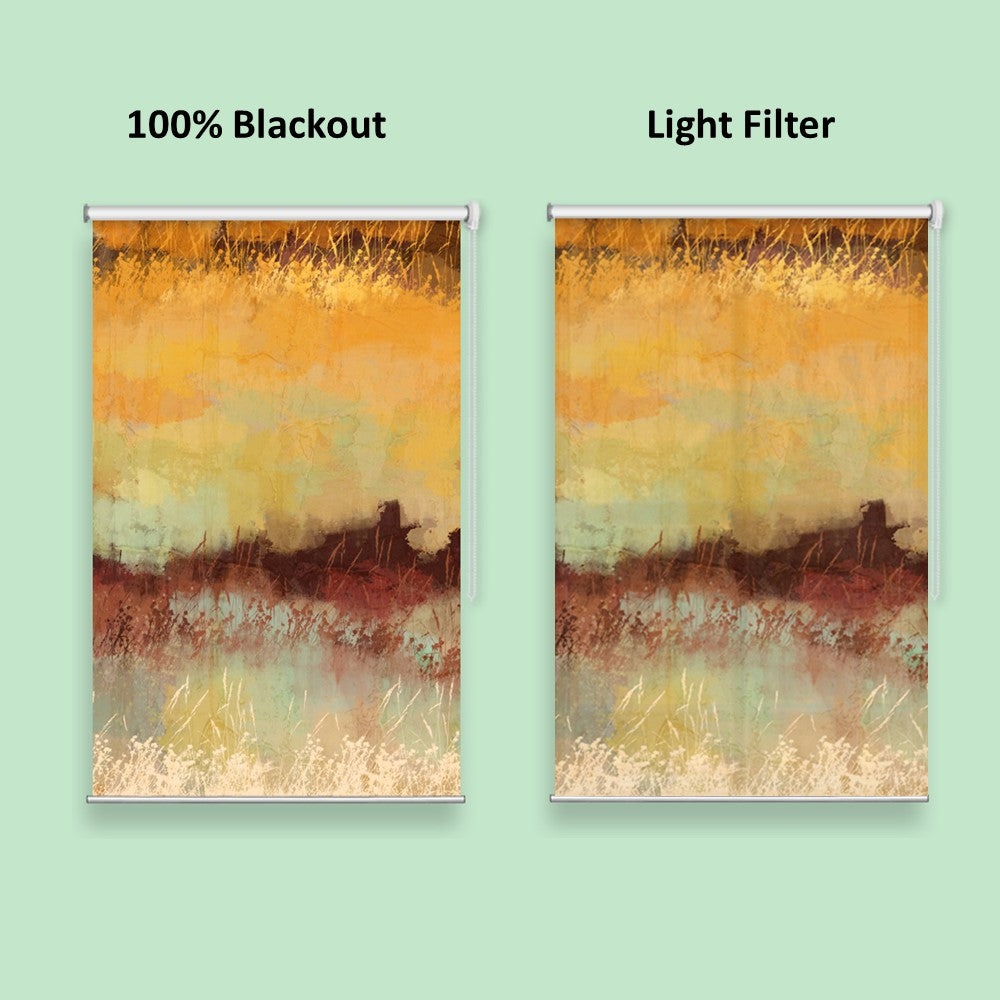 Abstract Art Yellow Copper Painting Window Roller Shade