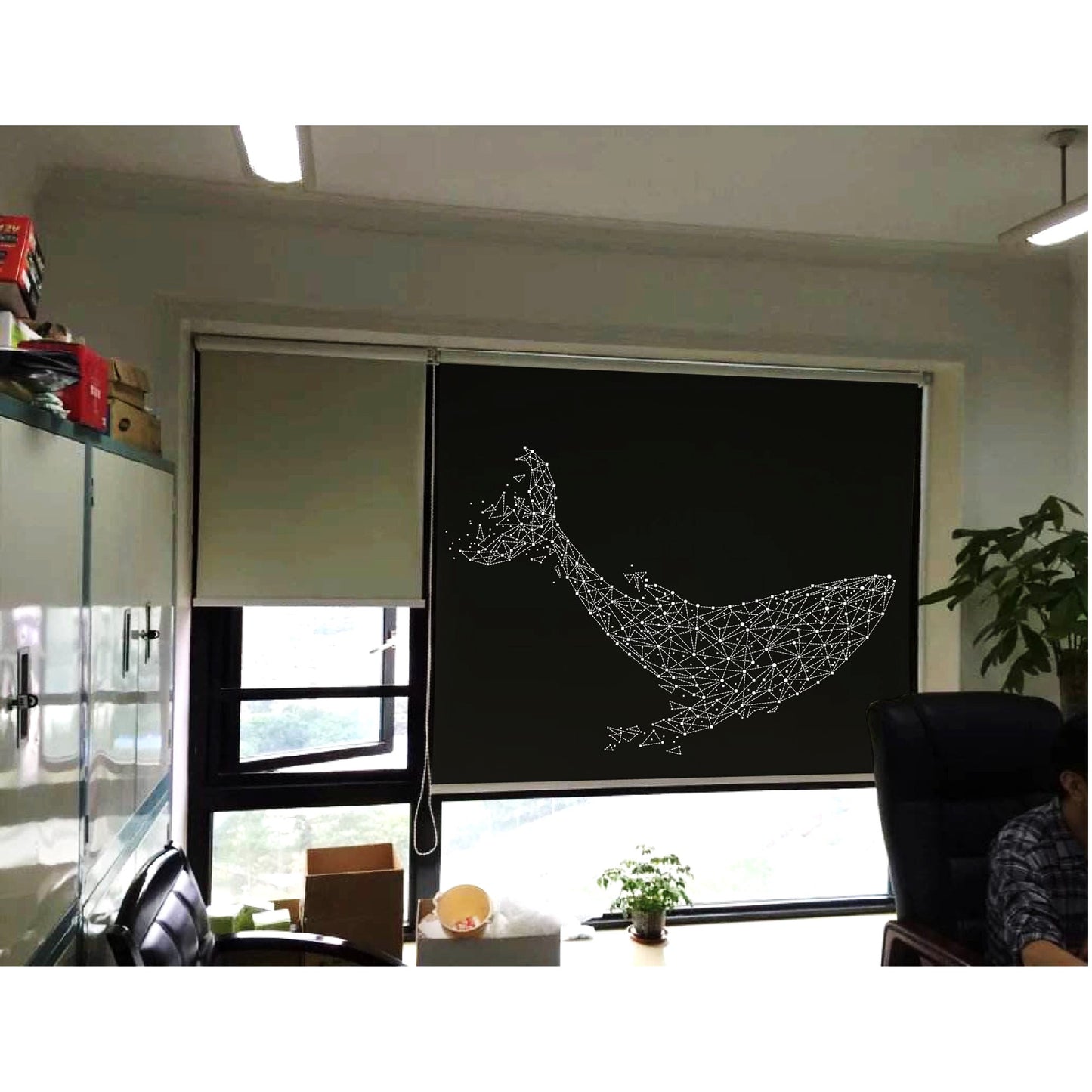 Whale Blackout Die Cut Cutout Sparkle Window Roller Blinds Shades Curtains