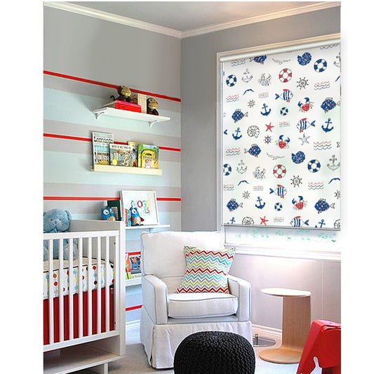 Nursery Kid Baby Room Nautical Ocean Theme Roller Shade
