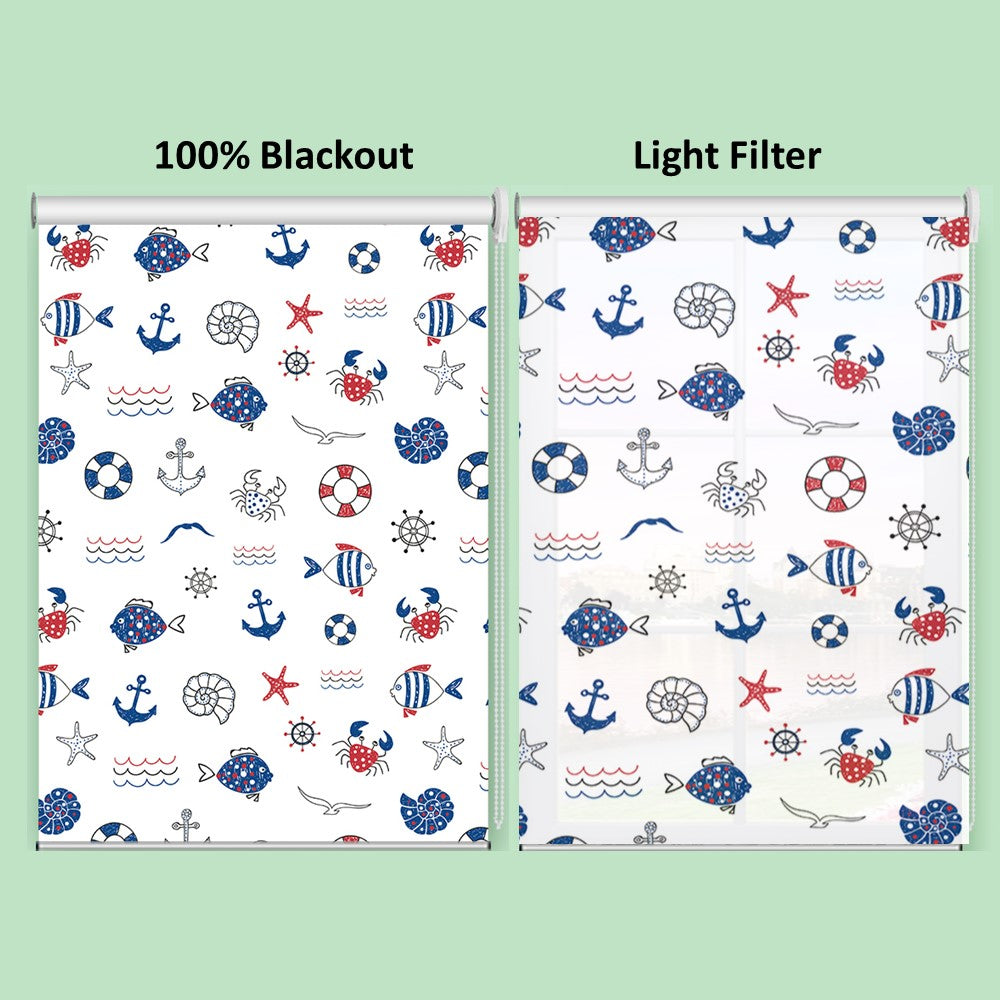 Nursery Kid Baby Room Nautical Ocean Theme Roller Shade