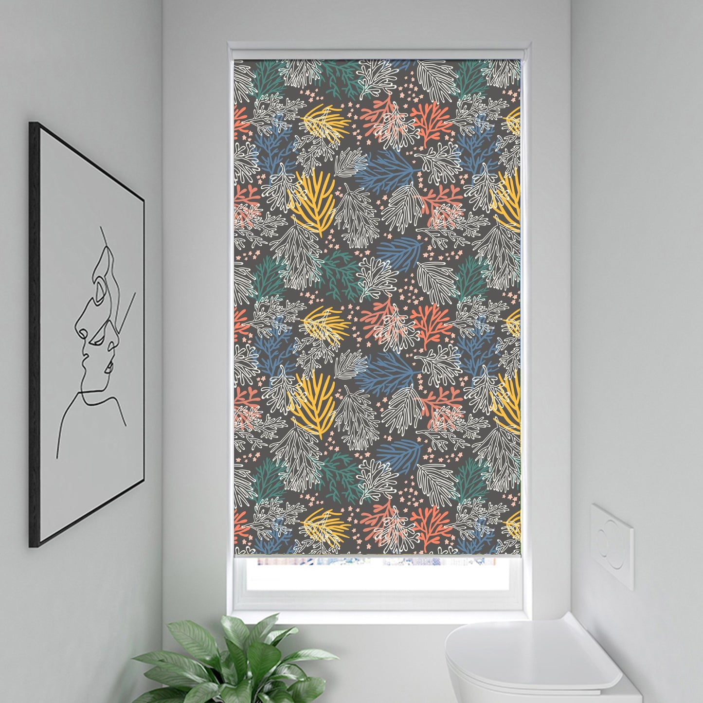 Pine Tree Dark Night Print Window Roller Shade