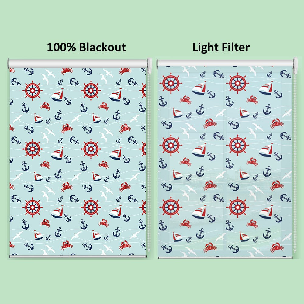 Nursery Kid Baby Room Nautical Ocean Theme Roller Shade
