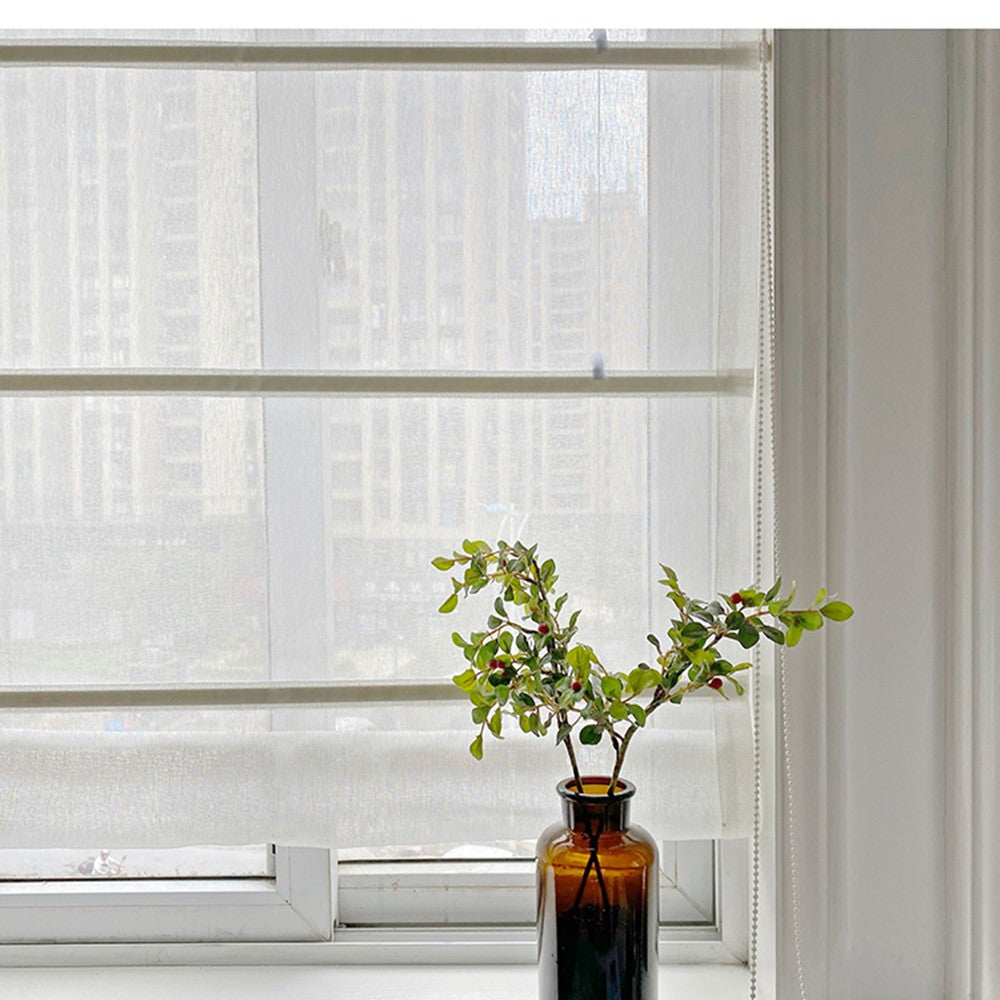 White Semi See Through Light Filtering Window Roman Shade