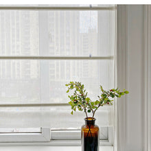 Load image into Gallery viewer, See Through Textured White Beige Linen Window Roman Shade
