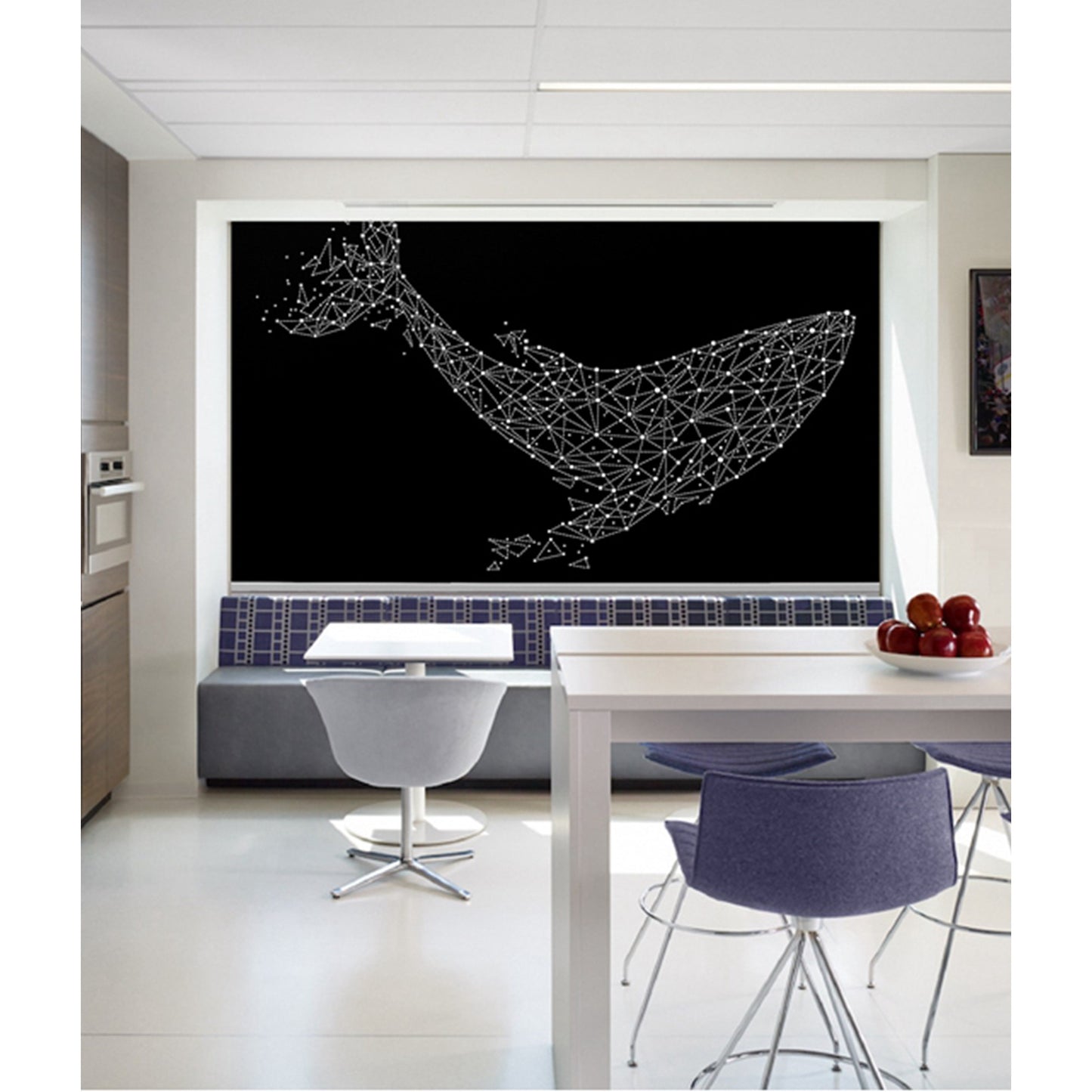Whale Blackout Die Cut Cutout Sparkle Window Roller Blinds Shades Curtains